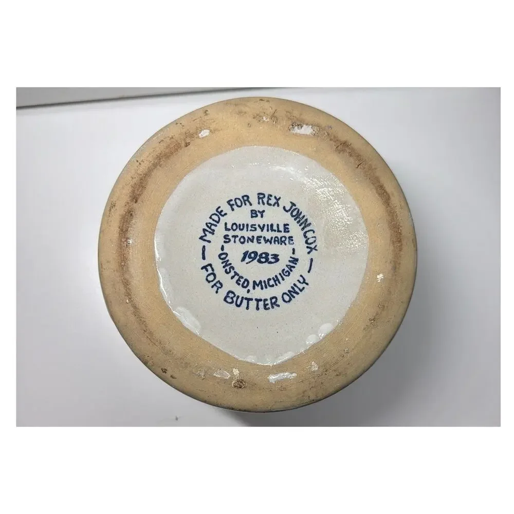 Vintage Louisville Stoneware The Rex Johncox Co. Collectible Butter Crock Bowl